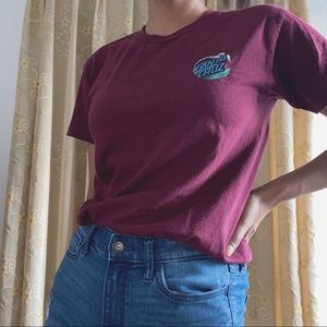 Maroon Santa Cruz Crop Tee